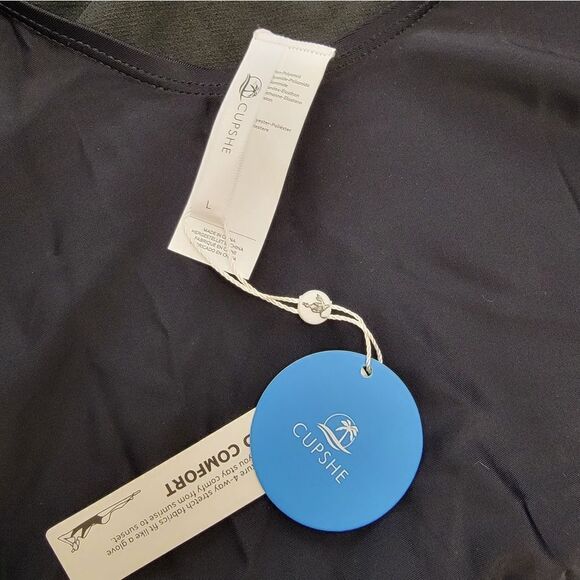 CUPSHE One Piece Swimsuit Backless V Neck Wide Straps Back Hook Floral Size L - Picture 10 of 11